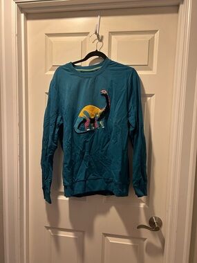 Bonobos Teal Crewneck Sweatshirt with Lime Trim